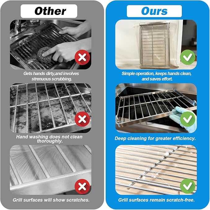 XANGNIER 3 Pack No Scrub Oven Rack Cleaning Bags 27.5*19.6 in,No Cleaner Included,Simple to Use,No Messy Hands Reusable Leakproof Soaking Cleaner Bags for Removable Metal Rack,BBQ Grills,Grill Grate