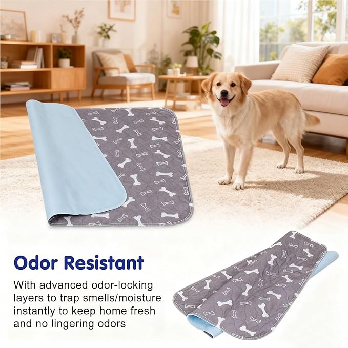 Puppy Pads with pheromones, Reusable Puppy Pads for Dogs & Cats, Washable, Durable Leak-Proof & Anti-Slip Pet Training Pads for Home & Travel(Brown-B, L: 31.5" × 27.6")