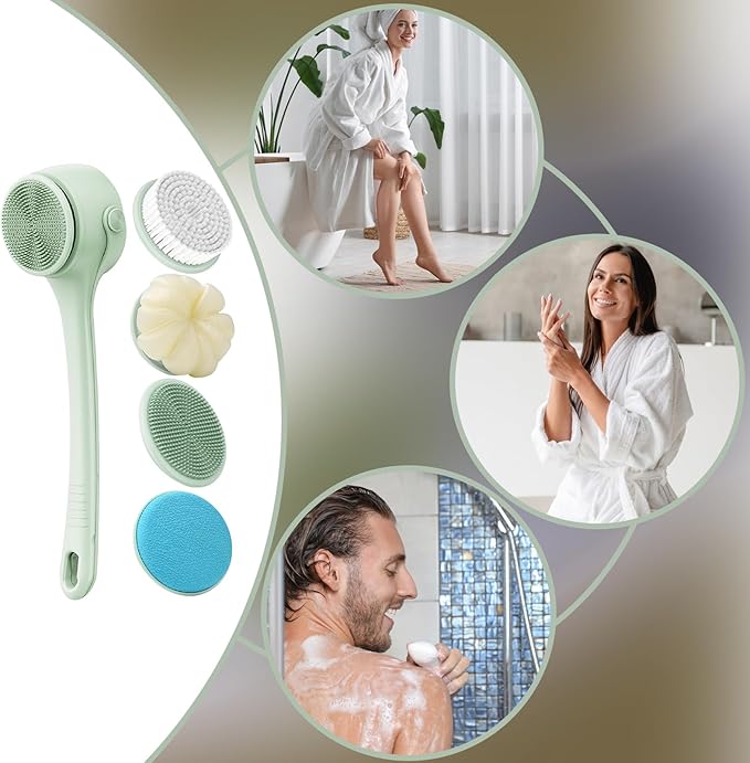 Electric Body Scrubber - Electric Bath Massage Scrubber - Cordless Body Cleaning Brush | for Shower Bathroom Toilet Hotel Home Family Spa