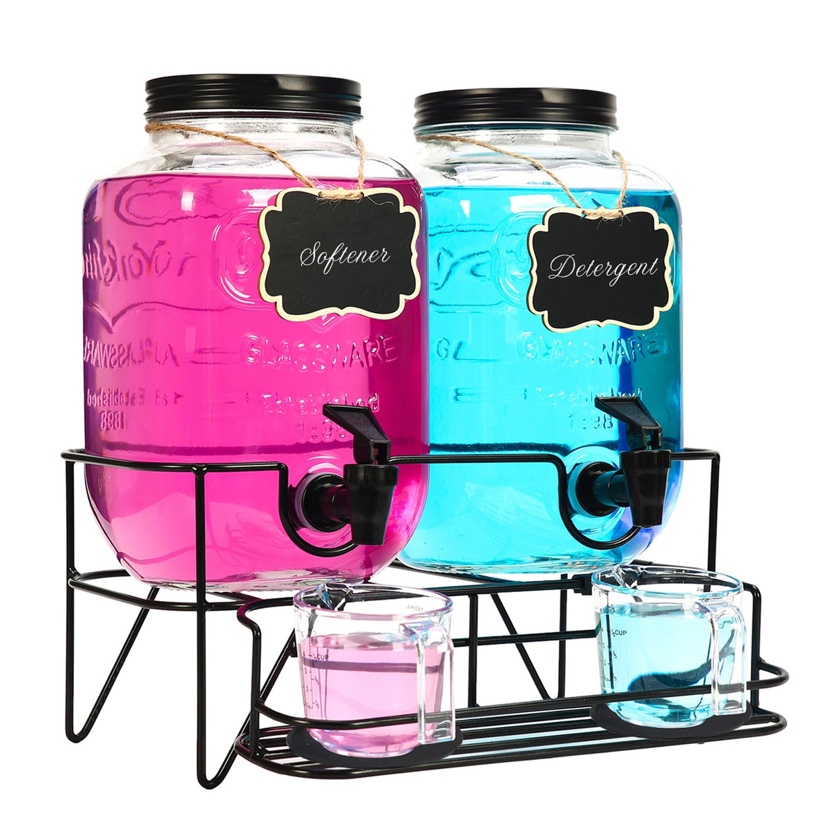 2 Sets 1 Gallon Laundry Detergent Dispenser with Stand - Image 1