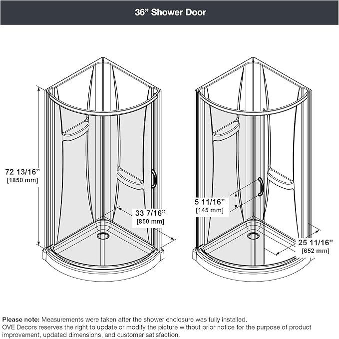 OVE Decors Breeze 36 in. Corner Shower Clear Sliding Door with Walls and Base in Chrome Finish