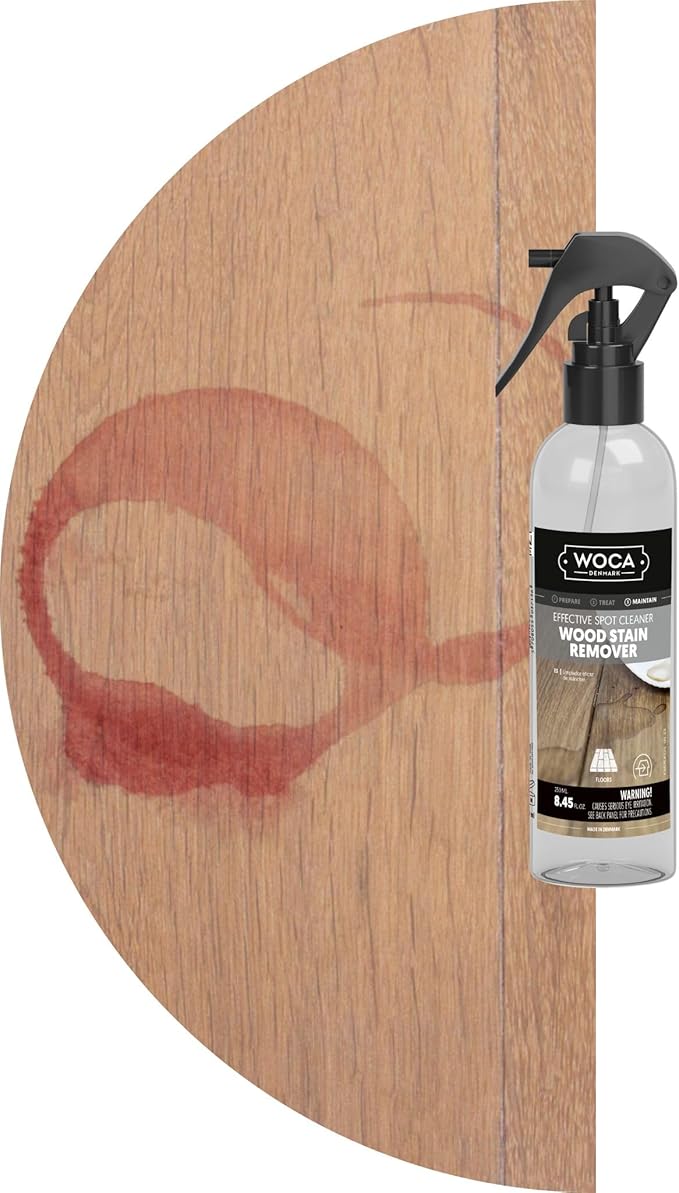 WOCA Denmark Wood Stain Remover – Water-Based Cleaner for Indoor Wood Furniture, Cabinets, Floors & Butcher Block, 250ml