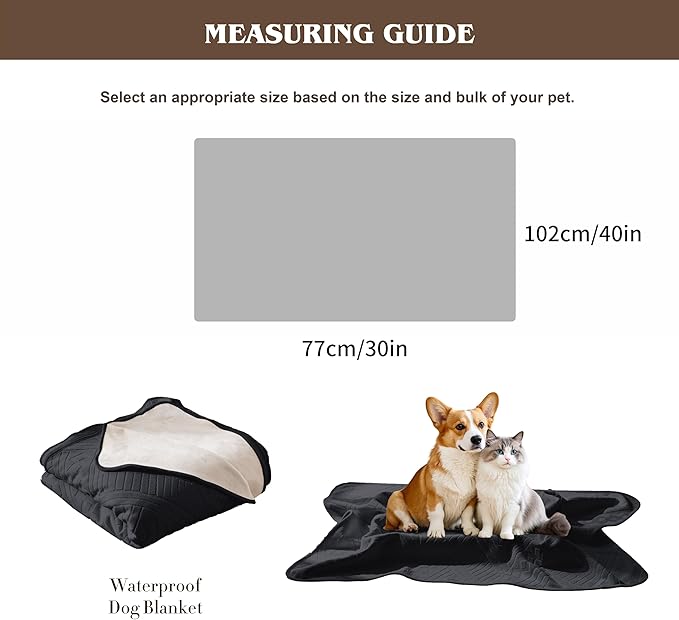 Waterproof Recliner Chair Cover - Washable Double-Sided Velvet and Pattern Reversible Cover for Couch, Bed, Car and Sofa Protection for Dogs, 30x40in/Black