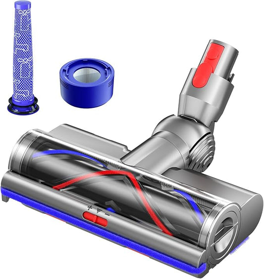 Vacuum Head Replacement Compatible with Dyson V7 Absolute V8 Animal Cordless Vacuum Cleaner, The Motorhead Replacement Parts Suitable For Hardwood Floor Attachment, includes 1 motorhead and 1 filters.