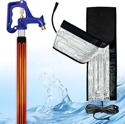 3 Ft YeloDeer 110V~120V Stickable Waterproof Pipe Heat Tape Blanket with 6Ft Power Cord, 38.5" x 6.2" Aluminum Foil Water Heat Trace Blanket for RV Park Water Hydrant Insulated