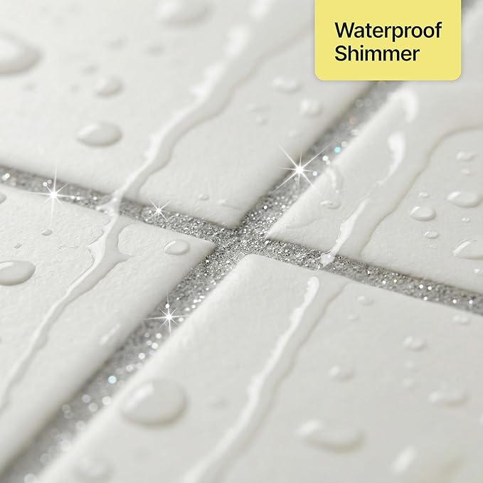 Hemway Silver Holographic Glitter Grout Additive 100g Metallic Flakes for Adding Sparkle to Kitchen & Bathroom Tiles | Enhance Your Indoor Grouting Projects with a Durable Sparkly Effect