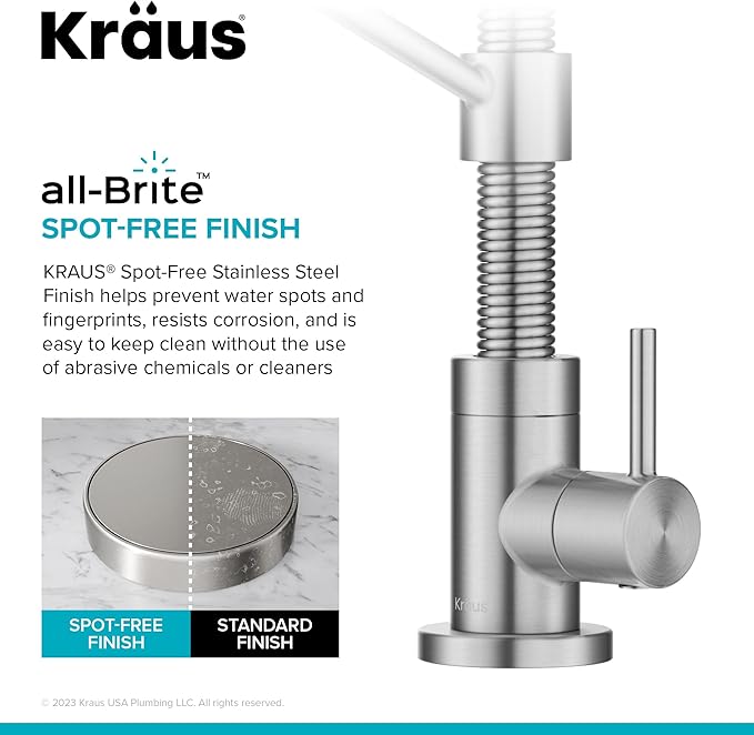 KRAUS Bolden Single Handle Drinking Water Filter Faucet for Reverse Osmosis or Water Filtration System in Spot-Free Stainless Steel, FF-104SFS