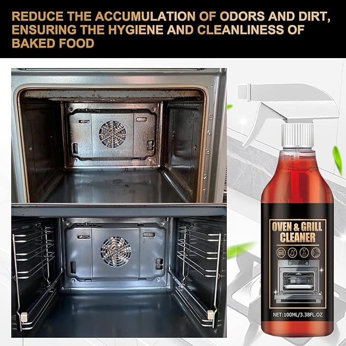 Oven And Grill Cleaner, Oven Rack & Grill Cleaner,Eliminates Thick Grease & Build Up, Odor And Grease Remover, 3.38 FL. OZ