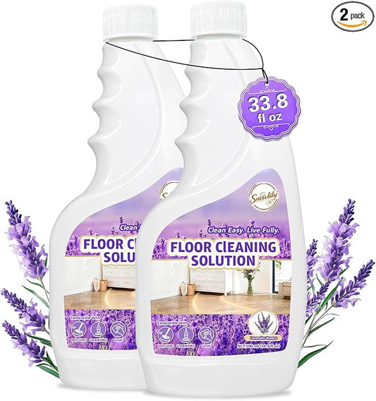 Snowlily 2 Pack Floor Cleaner Solution for Hardwood & Tile Floors, Robot Vaccum and Mop & Wet Dry Vacuum Cleaners, 1:100 Dilution Ratio