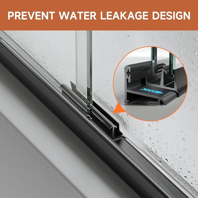 Bathtub Shower Door, 50-60" W x 57" H Shower Glass Door, Semi-Frameless Double Sliding Bathroom Tub Shower Door with 1/4 inch Clear Tempered Glass, Black