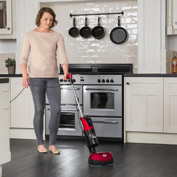 Ewbank EPV1100 4-in-1 Floor Cleaner, Scrubber, Polisher and Vacuum, Red Finish, 23-Foot Power Cord