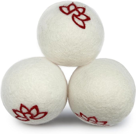 3 Organic Wool Dryer Balls for Laundry Reusable - XL Size 3-Pack Natural Fabric Softener Balls - Energy Saver, Chemical Free, Hypoallergenic, Premium Quality (Original, 3-Pack)