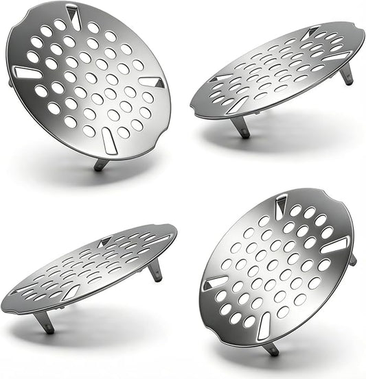 3.5 Inch Commercial Sink Strainer, Durable Drain Cover for Most 3-Tier & Commercial Sinks, Twist Design for Easy Installation, 4-Pack