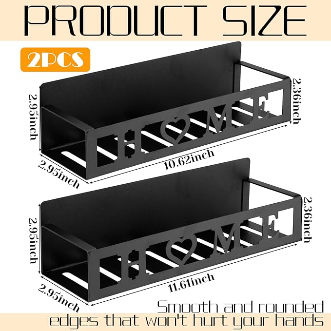 2 Pack Home Magnetic Spice Rack for Refrigerator Metal Magnet Basket Shelf for Fridge Seasoning Storage Organizers Home Decor Kitchen Accessories(Black)