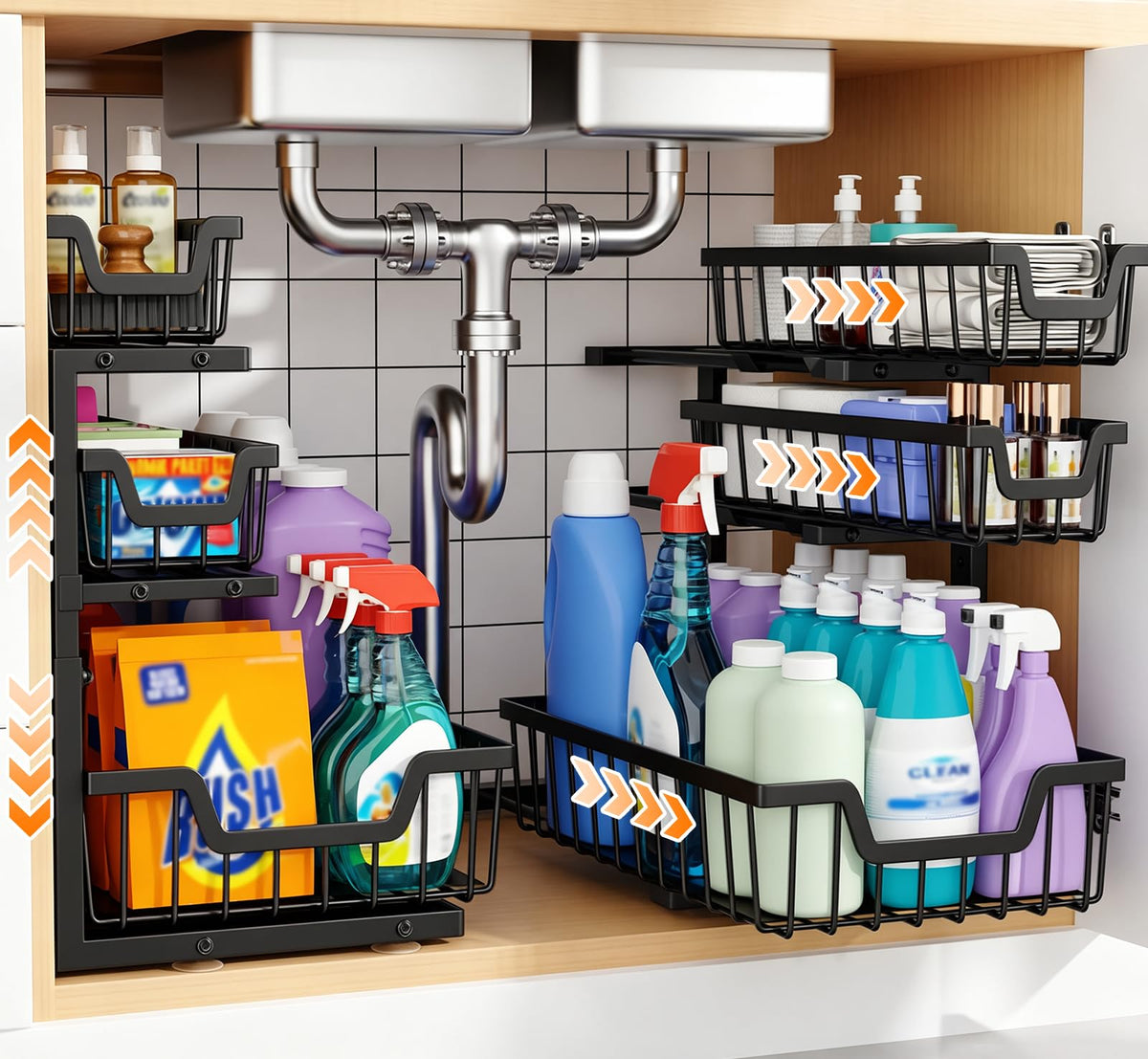 Under Sink Organizer, 2-Pack 3-Tier Height | Home Organization - Image 1