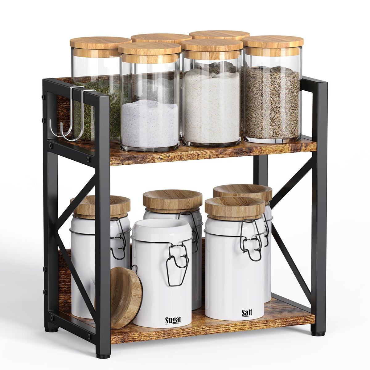 Spice-Rack-Organizer-Shelf for Kitchen Counter, 2 Tiers - Image 1