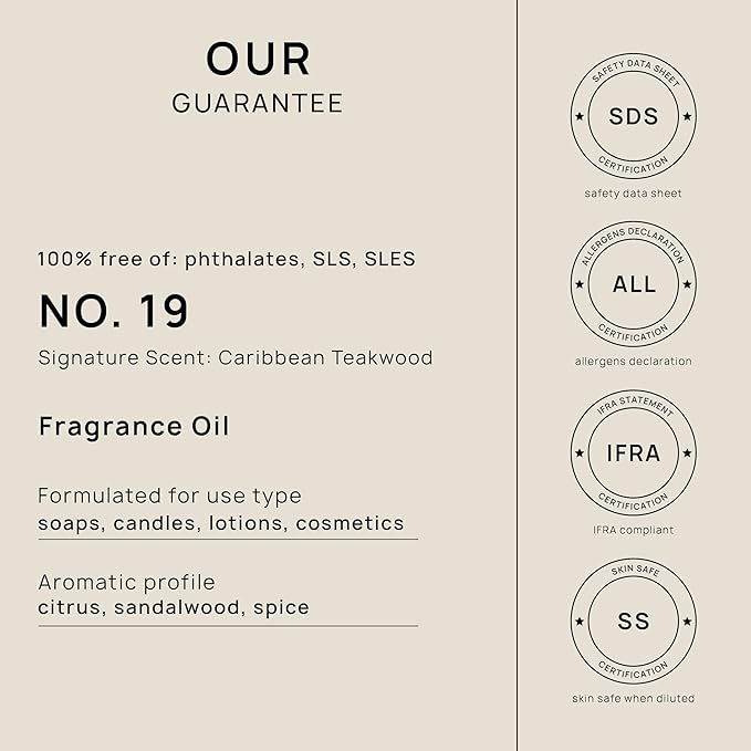 VINEVIDA [16oz] Caribbean Teakwood Fragrance Oil for Candle Making and Soap Making - Premium Candle Scents for Soy Candles