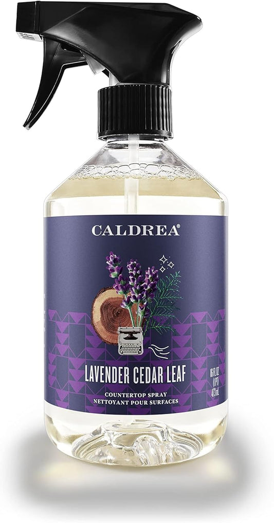 Caldrea Multi-surface CounterTop Spray Cleaner, Made With Vegetable Protein Extract, Lavendar Cedar Leaf Scent, 16 Oz