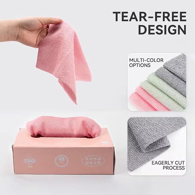 Microfiber Cleaning Towels | Lint-Free| Reusable Cleaning Rags for Home |Kitchen, Car | Ultra Absorbent Washable | Streak-Free Towels for Dishes, Glass, Counters (20- Pack) (Grey)