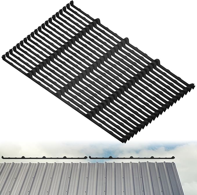 35 Pcs 9 in Metal Roofing Foam Closure Strips Panels 3 ft Long Inside Outside Classic Rib Profile Roof Closure Strips for Insulation Weather Barrier and Noise Moisture (Interior)