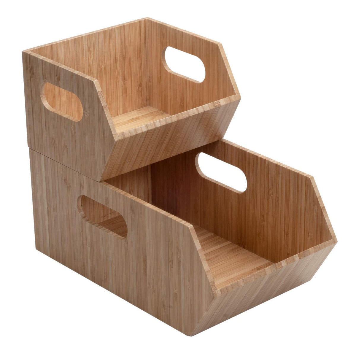 MobileVision Bamboo Storage Bins for Pantry & Kitchen Cabinet - Image 1