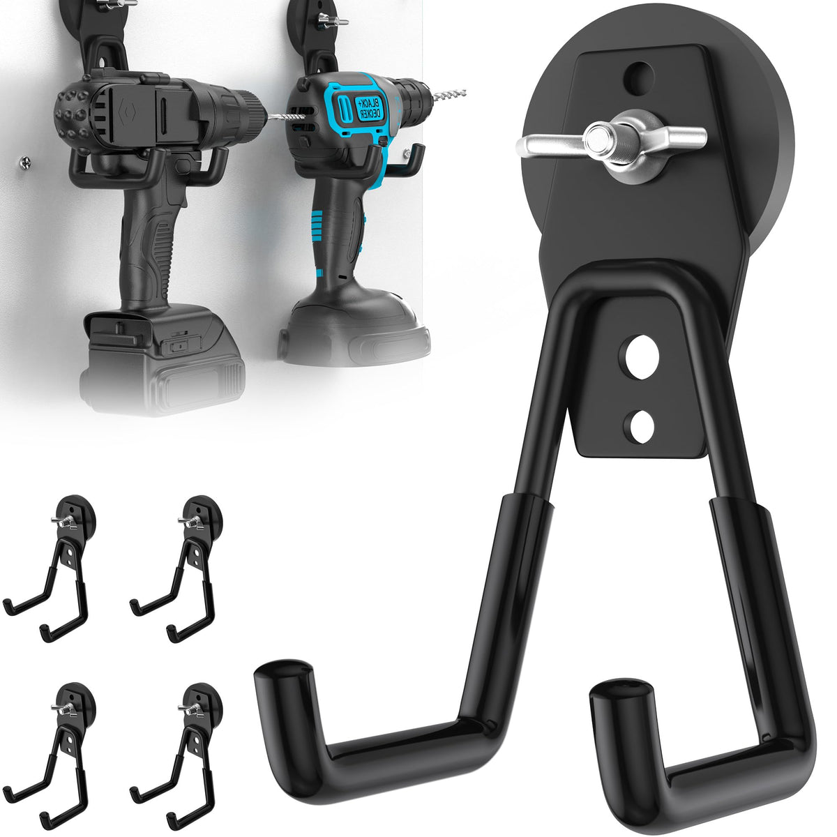 4 Pack Large Strong Magnetic Hooks Heavy Duty Garage Big - Image 1