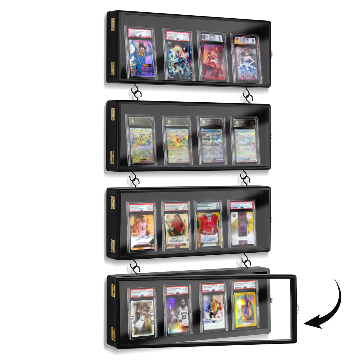 Card Display Case, 4 Pack Trading Card Display Frame Wall Mount - Image 1