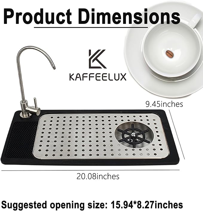 Stainless Steel Kitchen Sink Dishwasher with Faucet Cup Washer & Drainage Area – Ideal Bottle Dishwashing Cleaner & Accessories for Home Bar Faucet Sink(KF77-2)