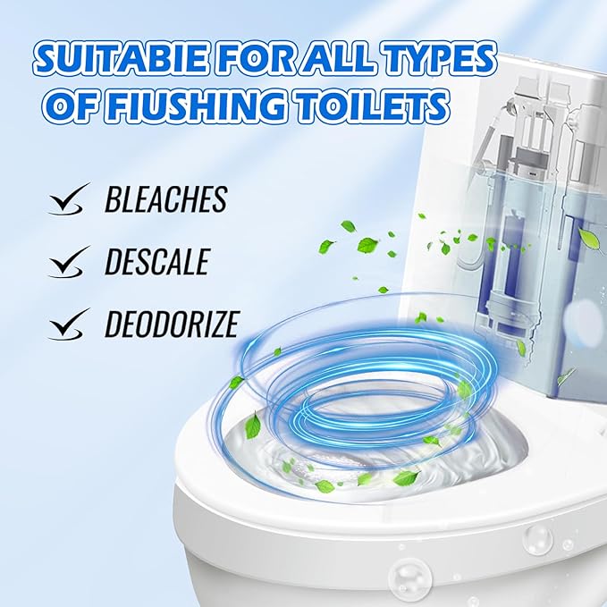 Automatic Toilet Bowl Cleaner-Deep Cleaning Bleach Tablets, Descale & Deodorize, Fresh Scent, Septic Safe–toilet tank tablets easy to use .Delight Your Bathroom Time!(50 Pack) Long-Lasting recommend