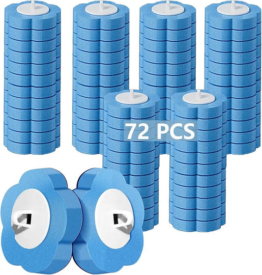72 PCS Toilet Wand Refills,Toilet Cleaner Refill Pads Disposable Toilet Cleaning System Toilet Bowl Cleaners Scrubbing Pads for Sink Bathtub Wash Basin(Only Refills，Only Fits for Ucaimao)-Blue