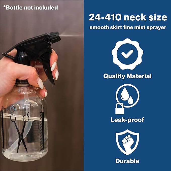 uh*Roh*Muh 24/410 Mini Trigger Sprayer (Pack of 100) White - Smooth Skirt Design, Easy Fit, Adjustable Spray Nozzle - Perfect for DIY, Home, and Garden Use