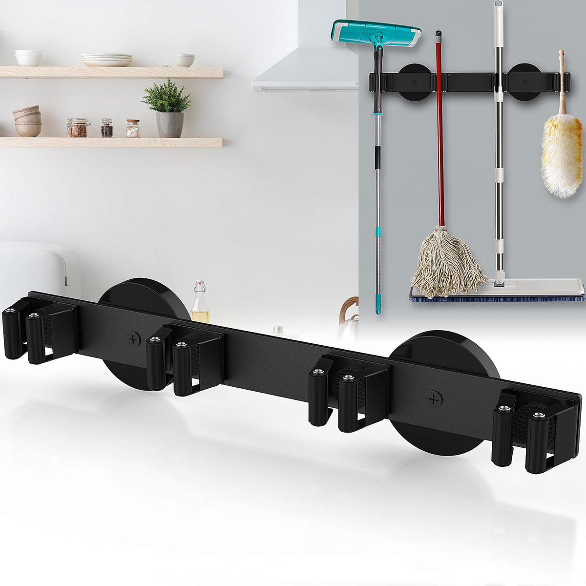 Magnetic Mop Broom Holder, Strong Non Slip Magnetic Broom Mop - Image 1