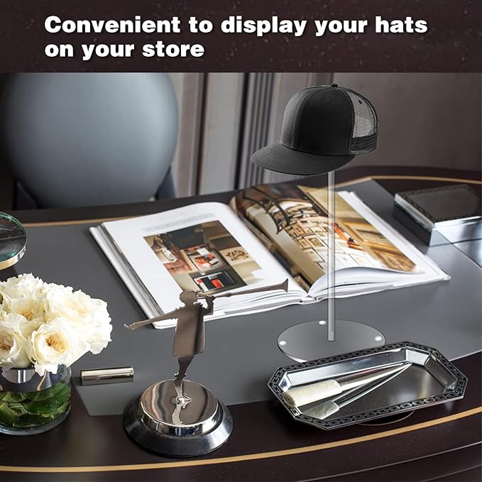 Acrylic Hat Display Stand 3 Pack- Thickened Base for Helmet, Wig, Cowboy Hat, Baseballcap, Closet Holder Rack Organizer( 11.8Inch Height)