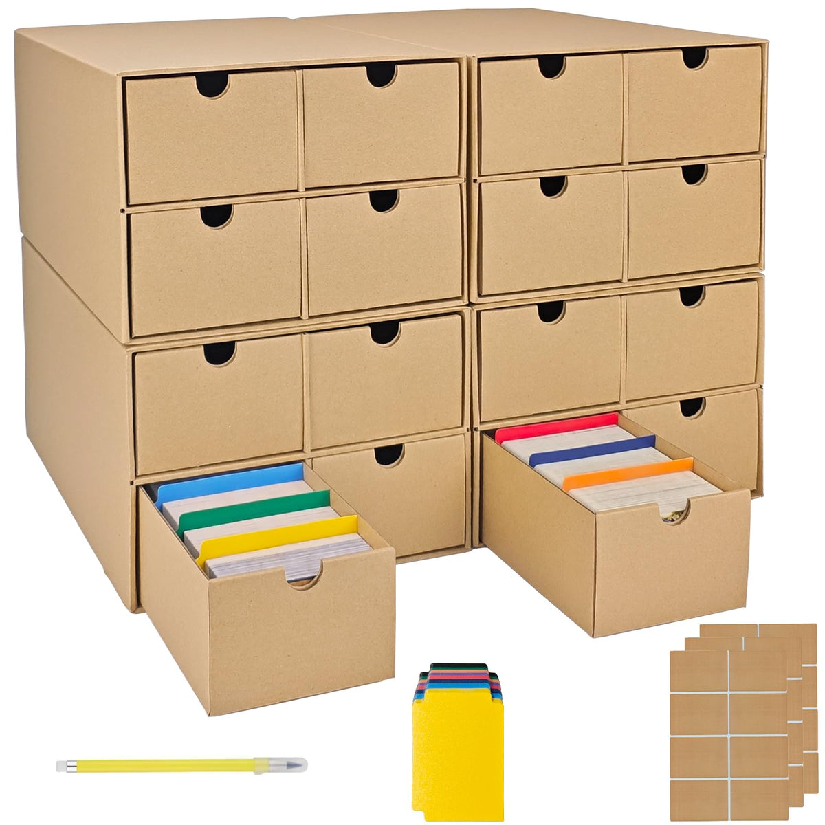 4 Sets Trading Card Storage Boxes, Includes 16-750 CT - Image 1