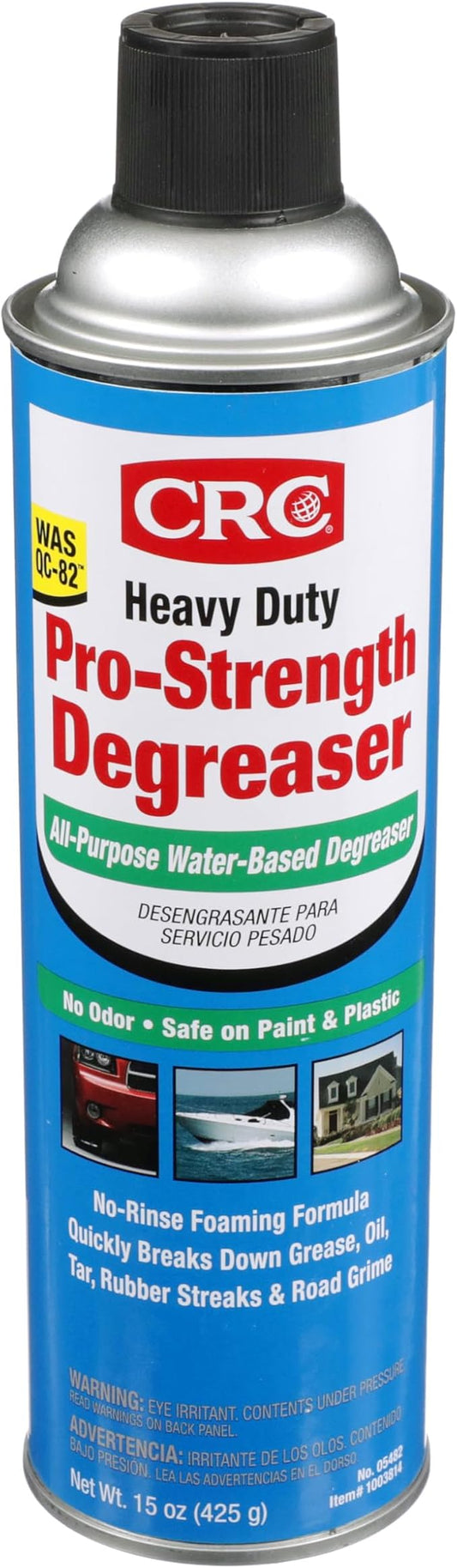 CRC 05482 Heavy Duty Pro-Strength Degreaser, All-Purpose Water-Based Degreaser, Odorless, Safe on Paint and Plastic, 15oz, [1 Pack]