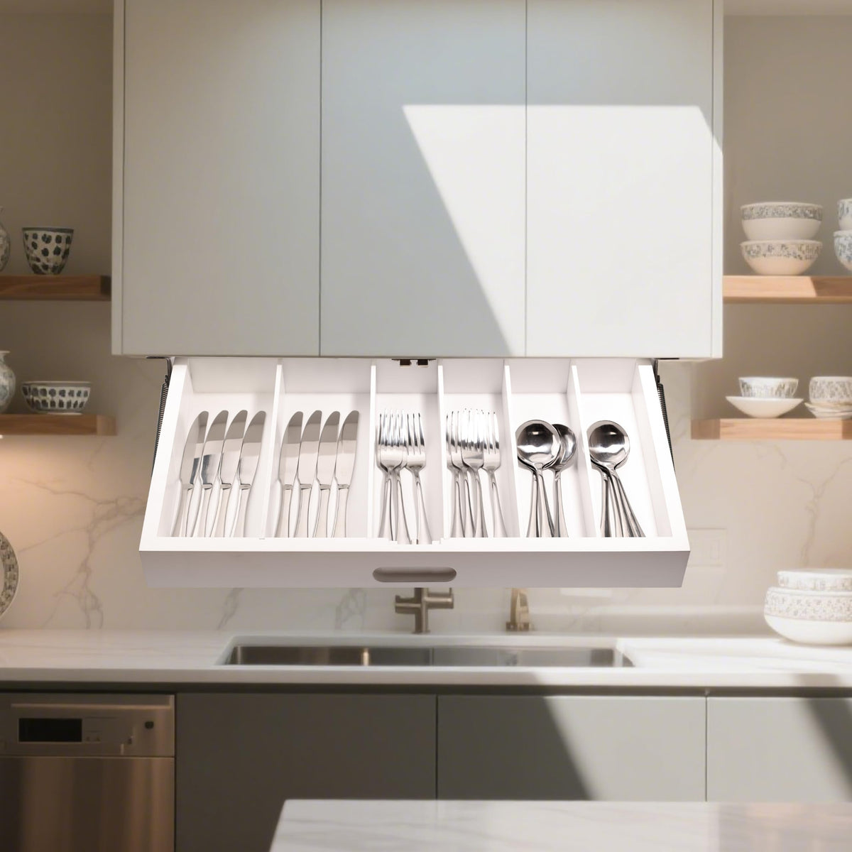 Under Cabinet Silverware Rack, Pull Down Silverware Rack - Image 1