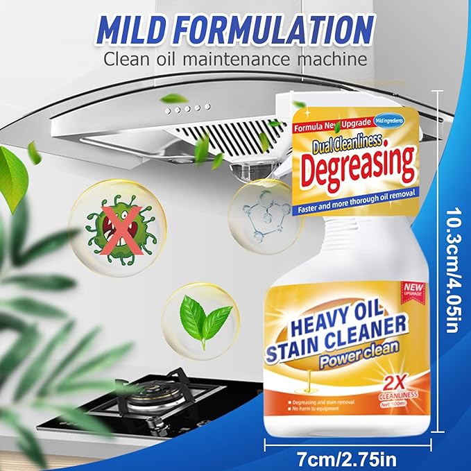 Kitchen Heavy Oil Cleaner, 2025 Upgrade All Purpose Kitchens Heavy Oil Cleaning Agent, Grease Remover, Multipurpose Kitchen Cleaner Spray for Countertops, Ovens, and Appliances (2)