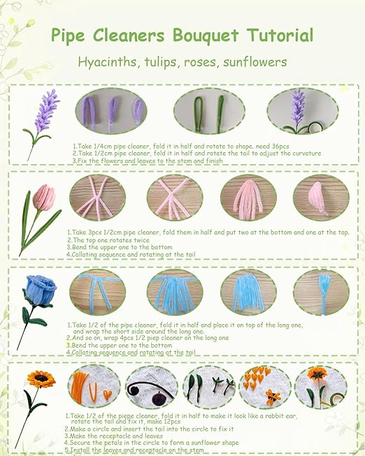 Pipe Cleaners, 400 Pieces Chenille Stems for Flower Bouquet Making, Fuzzy Sticks for DIY Projects, STEM Activities, Length 11.8 inches(30cm), Beginner-Friendly Gifts for Craft Lovers (Blue)