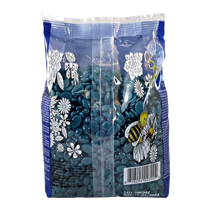 Waxness Film Hard Wax Beads Azulene 1.1 lb (500 g) – Stripless Professional Hard Wax with Azulene for Face & Body, Smooth Application – Made in Italy