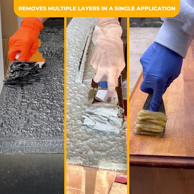 Strip & Clean Furniture Stripping Kit | Removes Multiple Paint Layers | Varnish & Epoxy Remover | Wood Paint Stripper | Melts Coatings | Soy-Based Formula | Includes Residue Removal Spray