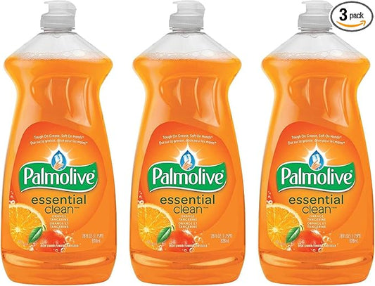 Palmolive Essential Clean Dishwashing Liquid Value Pack, Orange Tangerine - 28 Fl Oz / 828 mL x 3 Pack