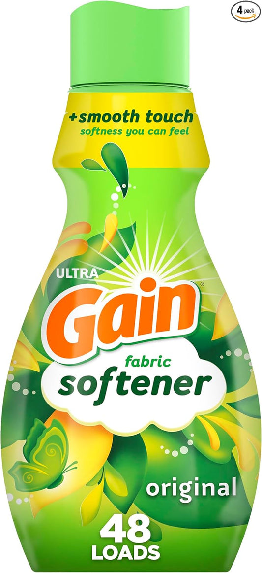 Gain Liquid Fabric Softener, Original Scent, 35 FL OZ LIQ., 48 Loads, Smooth Touch - softness you can feel