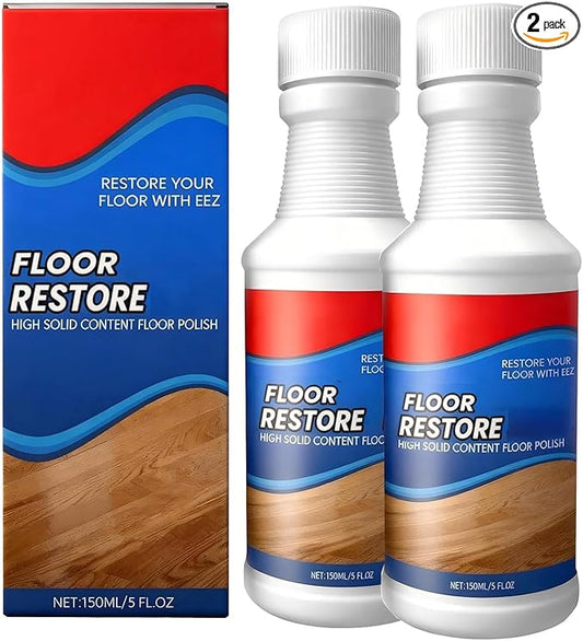 Timeno 2Pcs Floor Restore Polish, Floor Restore Cleaner Spray, Quick-Dry Protective Treatment for Hardwood Laminate Vinyl Bamboo Floors, 5 fl oz (150 ml)