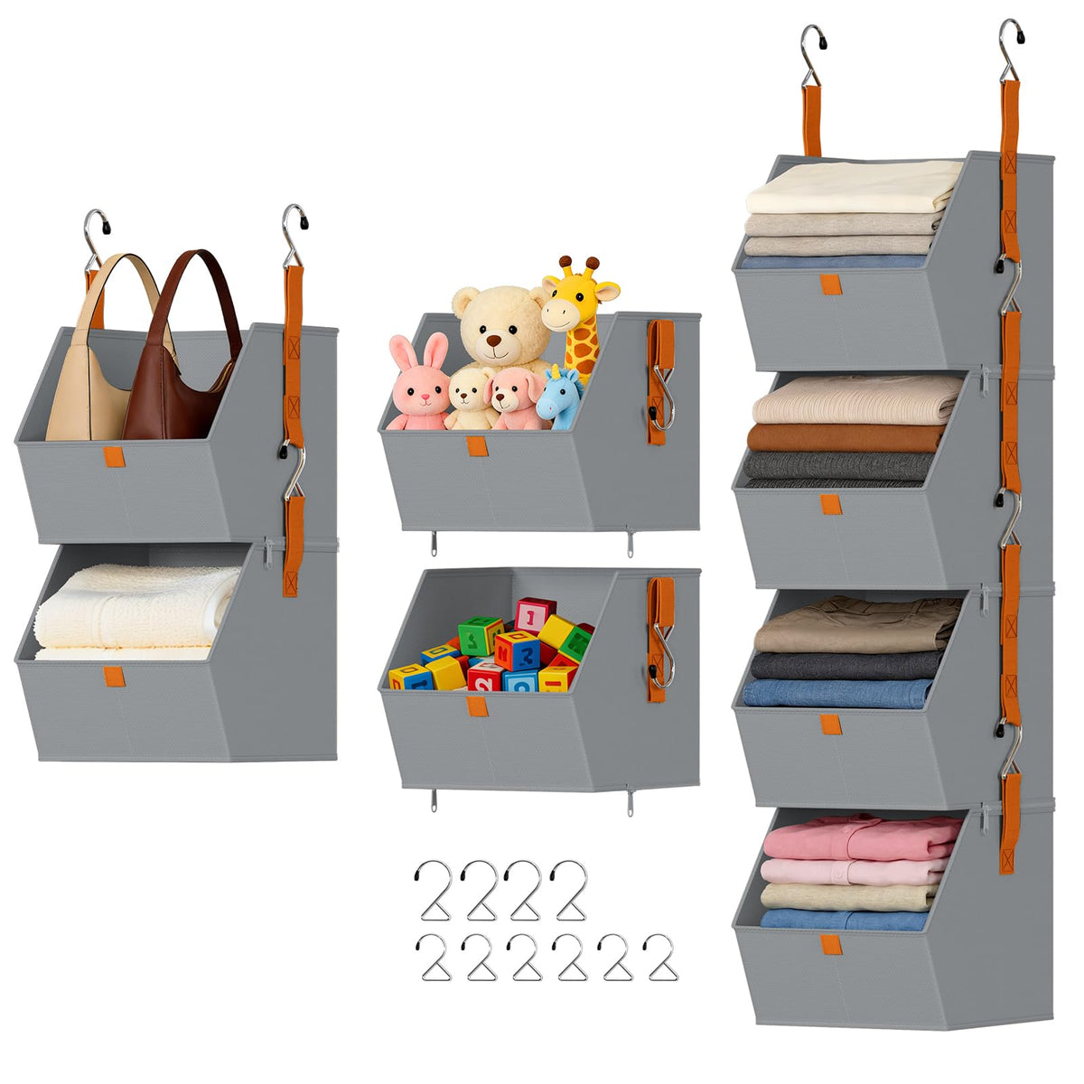 DIMJ 4-Tier Hanging Closet Organizer, Modular Bins for RVs - Image 1
