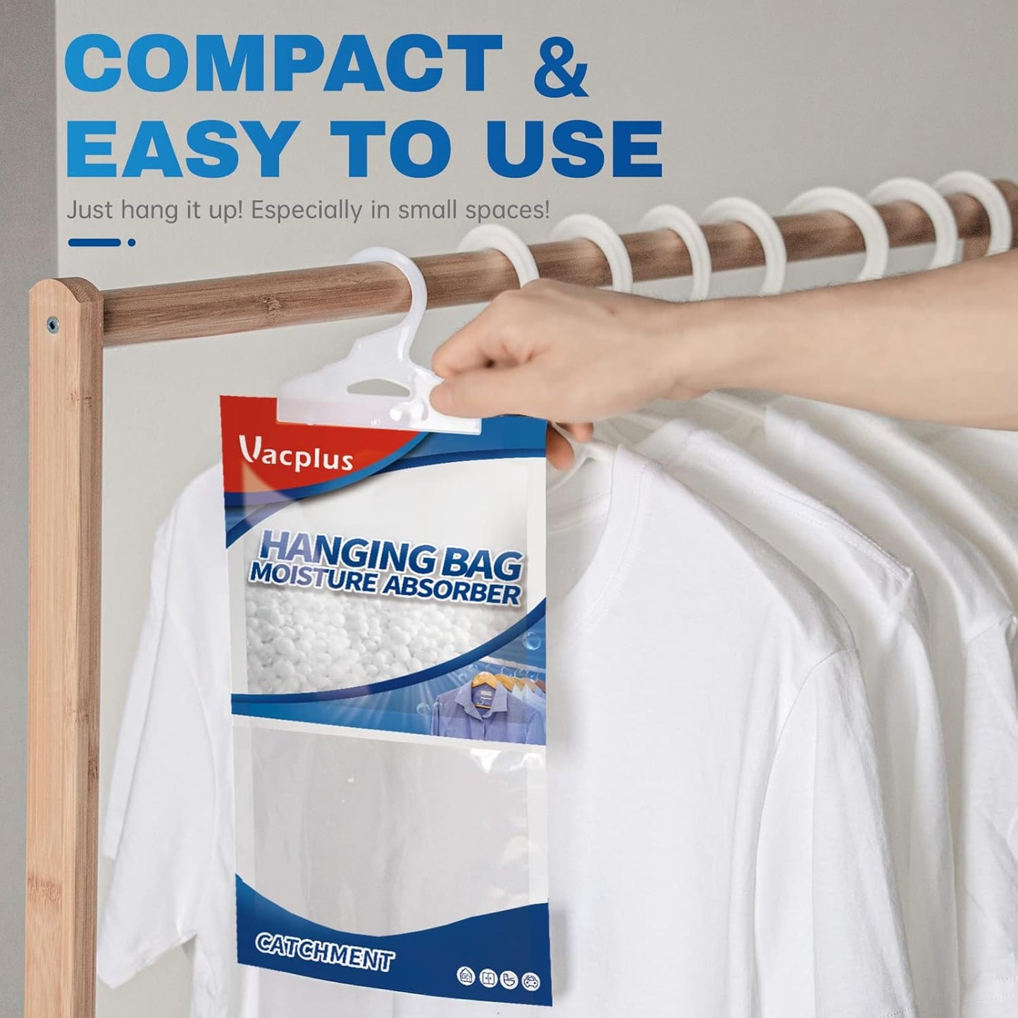 Vacplus Moisture Absorber Packets – Fragrance-Free Closet Dehumidifier Bags, 20-Pack (9.8 oz) | Fixory911