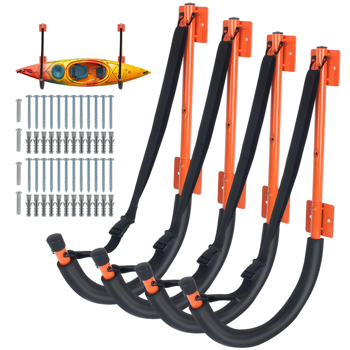 DEDU Kayak Storage Rack, Kayak Wall Mount Hangers 2 Pack & 4 Pack - Image 1