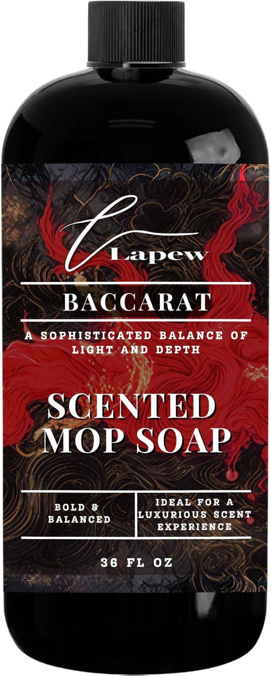Lapew Baccarat Scented Mop Soap - Luxury Floor Cleaner Concentrate for Mopping Tile, Laminate, Vinyl & Hardwood | Streak-Free, Low-Foam | 36 oz