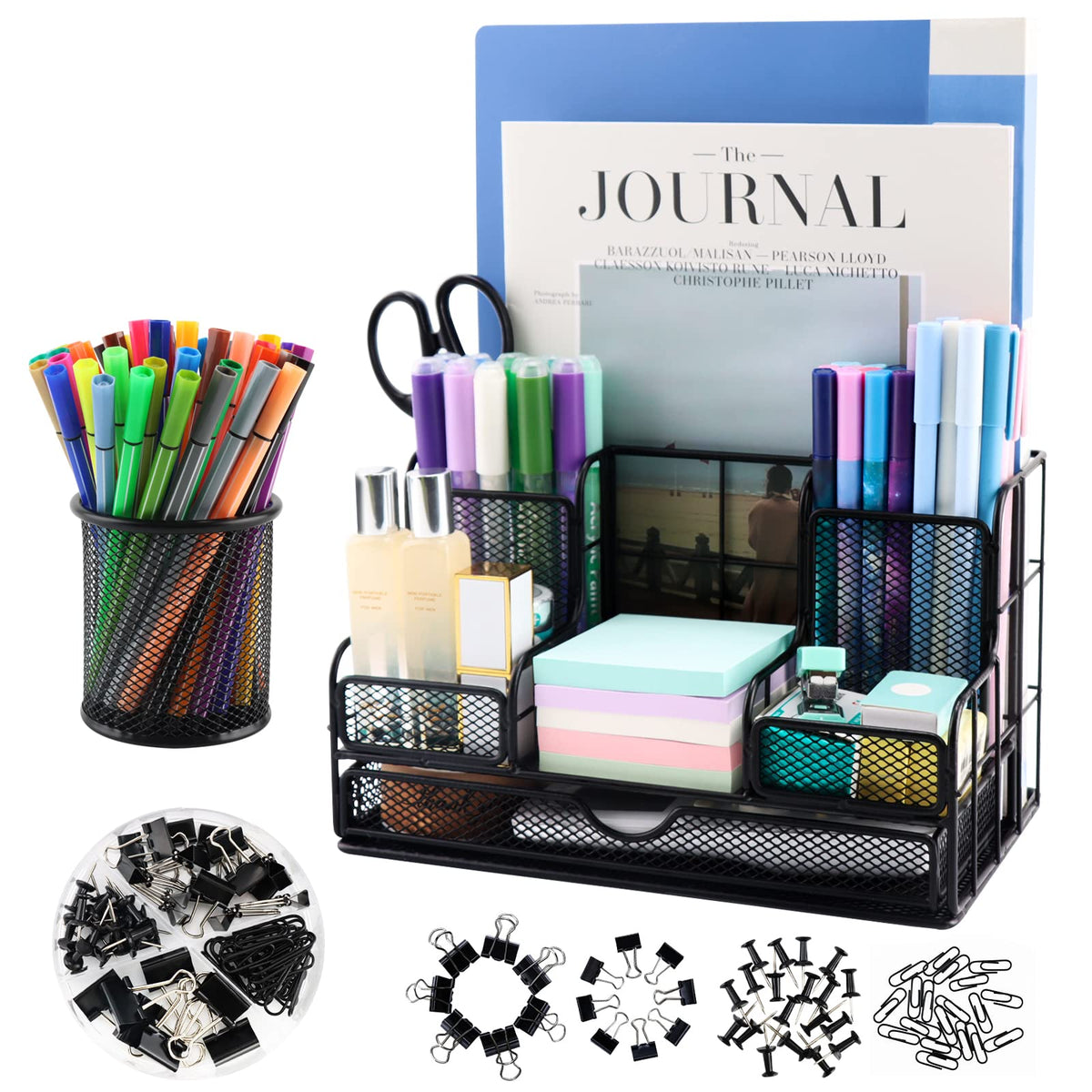 Desk Organizers Caddy and Accessories with 7 Compartments + Pen - Image 1