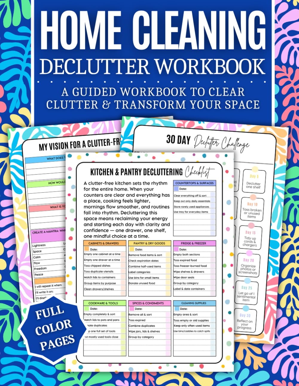 Home Cleaning Declutter Workbook: COLOR Guided Organization - Image 2
