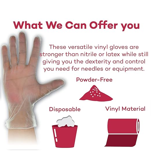 Dealmed Vinyl Exam Gloves - 1000 Count Small (10 Boxes), Powder-Free Disposable Medical Gloves, Latex-Free for Healthcare, Food Service & First Aid